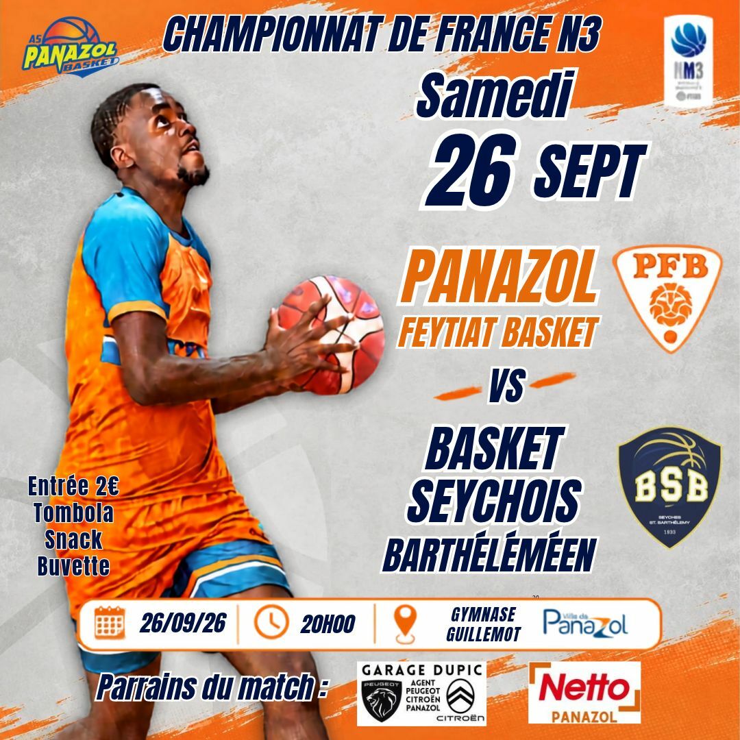 Match NM3 Panazol-Feytiat face à Basket Seychois Barthéléméen